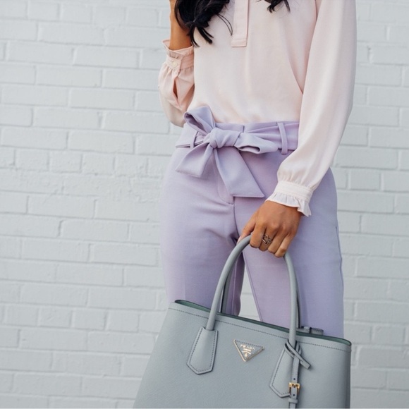 LOFT Marisa Slim Tie Waist Ankle Pant Dress Pants Lavender Purple Size 12 - Picture 2 of 12